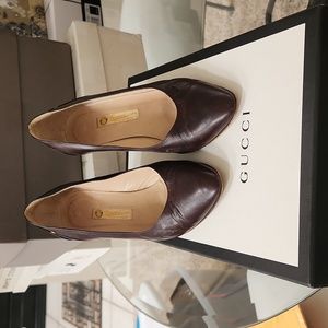 GUCCI BROWN ITALIAN LEATHER SIZE 36 HEELS